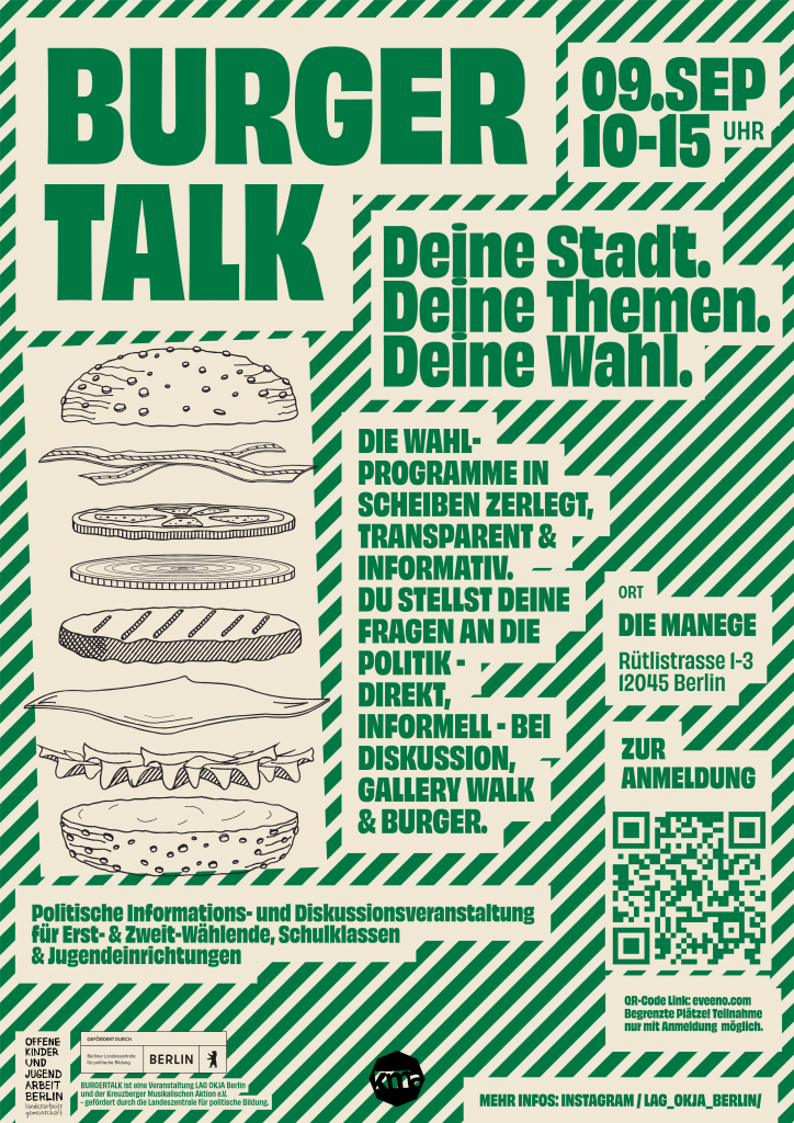 Plakat für die Veranstaltung des Burger Talks